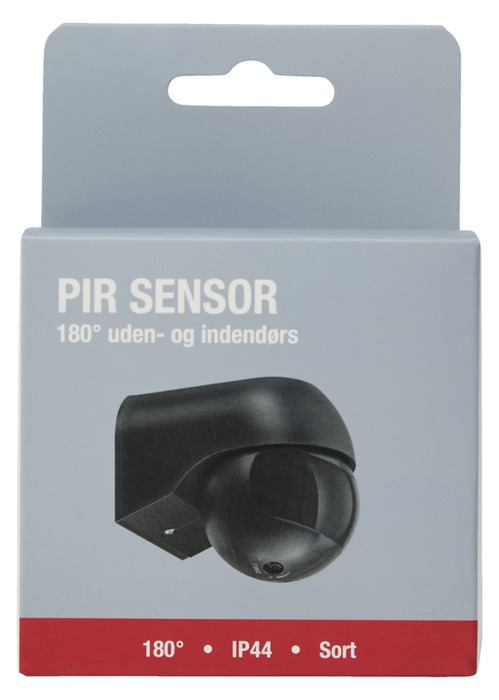 PIR-sensor 180° innendørs/utendørs svart – Elworks